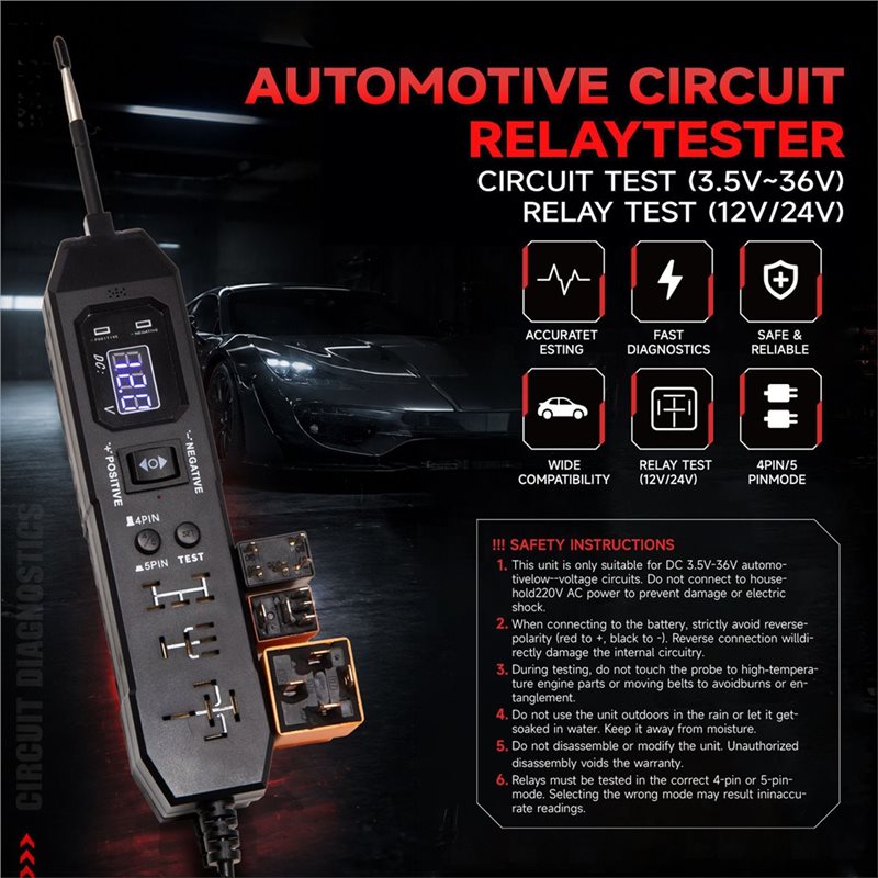 NUEVO-Probador de Relés Automo - Power Supply Tester reseña y precio